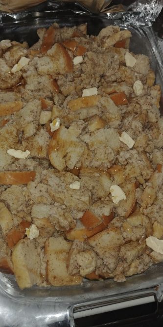 Chopped Butter on top French Toast Bake